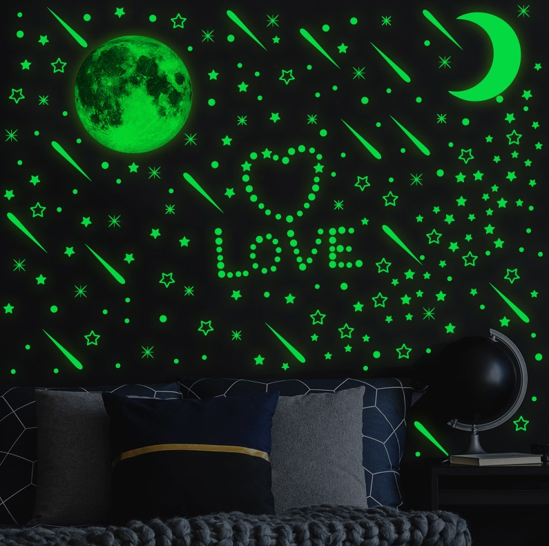Moonlight Glow In The Dark Meteor Star Wall Decal Sticker Ceiling Home Room
