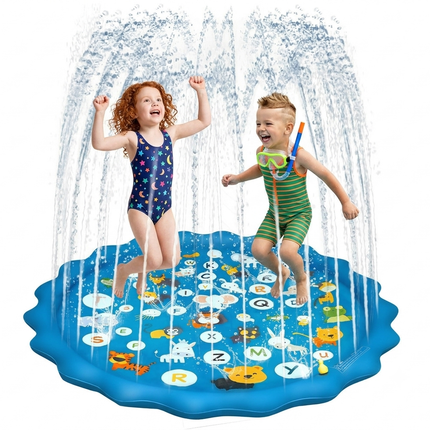 Inflatable Alphabet Premium Splash Play mat Water Sprinkle Spray pad Toys 100cm - Go2buy Australia