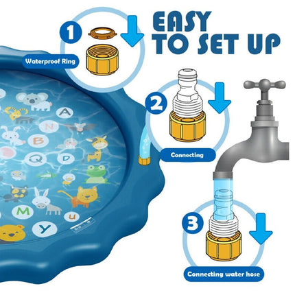 Inflatable Alphabet Premium Splash Play mat Water Sprinkle Spray pad Toys 100cm - Go2buy Australia