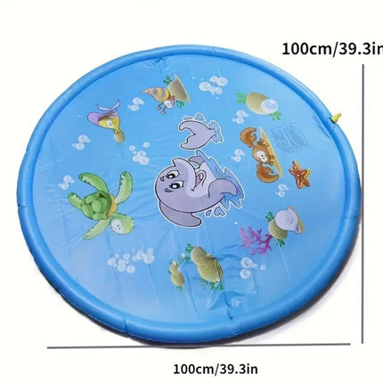 Inflatable Dolphin Premium Splash Play mat Water Sprinkle Spray pad Toys 100cm - Go2buy Australia