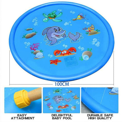 Inflatable Dolphin Premium Splash Play mat Water Sprinkle Spray pad Toys 100cm - Go2buy Australia