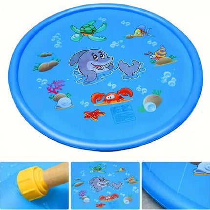 Inflatable Dolphin Premium Splash Play mat Water Sprinkle Spray pad Toys 100cm - Go2buy Australia
