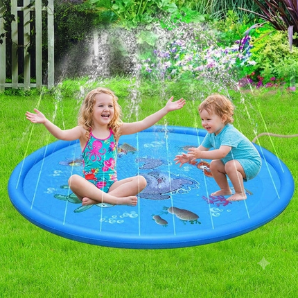 Inflatable Dolphin Premium Splash Play mat Water Sprinkle Spray pad Toys 100cm - Go2buy Australia