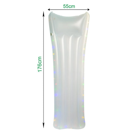 Inflatable LED Light up Air Mattress Pool Water Glow Toy Lights Aqua Party - Go2buy Australia