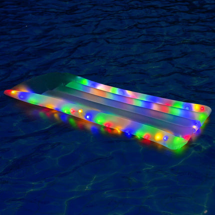 Inflatable LED Light up Air Mattress Pool Water Glow Toy Lights Aqua Party - Go2buy Australia
