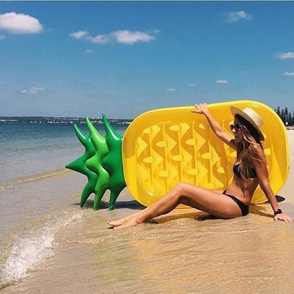 Inflatable Pineapple Pool Float Lounger Giant Swimming Beach Mattress 190cm - Go2buy Australia