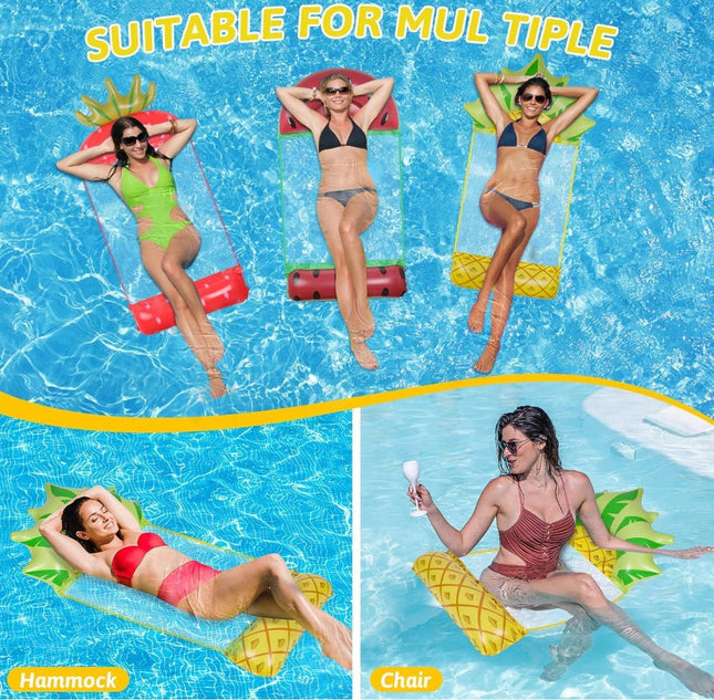 Inflatable Water Float Watermelon Pineapple Strawberry Pool Hammock Chair - Go2buy Australia