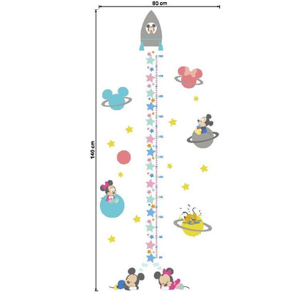 Kids Height Chart Wall Stickers Mickey Growth Measurement Ruler Removable Decal - Go2buy Australia