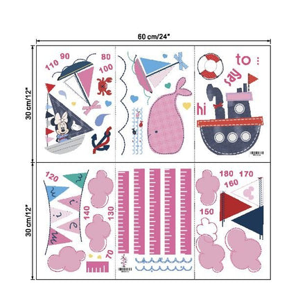 Kids Height Chart Wall Stickers Mickey Growth Measurement Ruler Removable Decal - Go2buy Australia