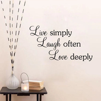 Live Simply Laugh Often Love Deeply Removable Wall Sticker - Go2buy Australia