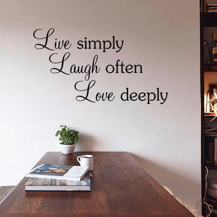 Live Simply Laugh Often Love Deeply Removable Wall Sticker - Go2buy Australia