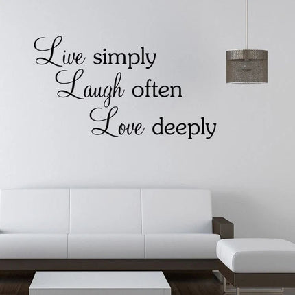 Live Simply Laugh Often Love Deeply Removable Wall Sticker - Go2buy Australia
