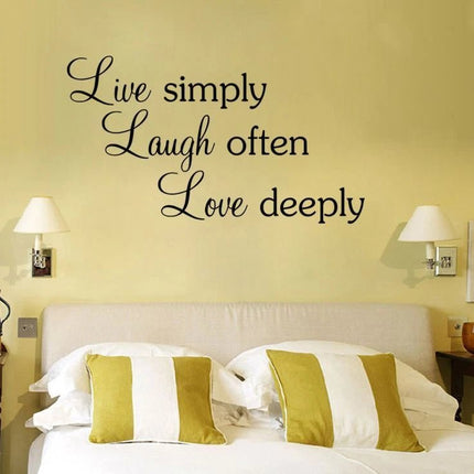 Live Simply Laugh Often Love Deeply Removable Wall Sticker - Go2buy Australia