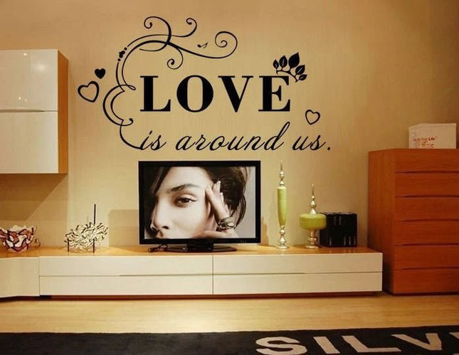 Love Is Around Us Removable Wall Sticker – Love Quote Wall Decal - Go2buy Australia