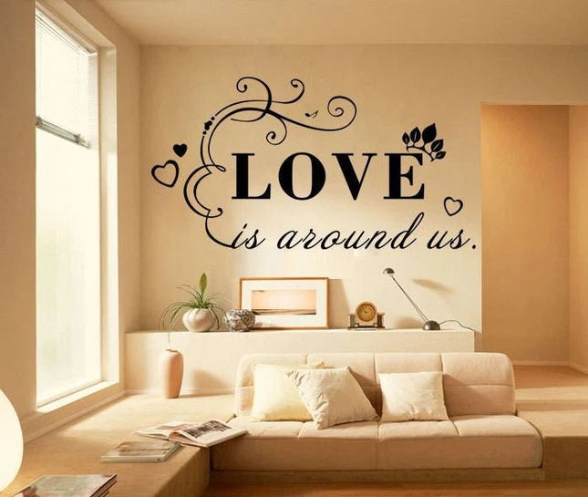 Love Is Around Us Removable Wall Sticker – Love Quote Wall Decal - Go2buy Australia