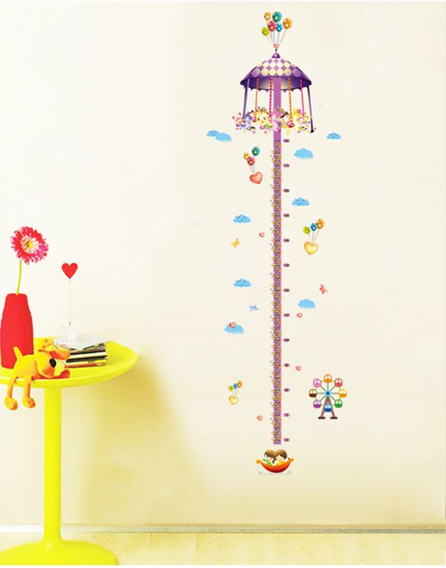 Merry - Go - Round Carnival Height Chart Wall Sticker - Dreamy Kids Room Decor - Go2buy Australia