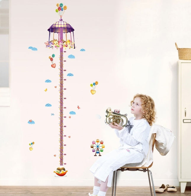 Merry-Go-Round Carnival Height Chart Wall Sticker - Dreamy Kids Room Decor - Go2buy Australia