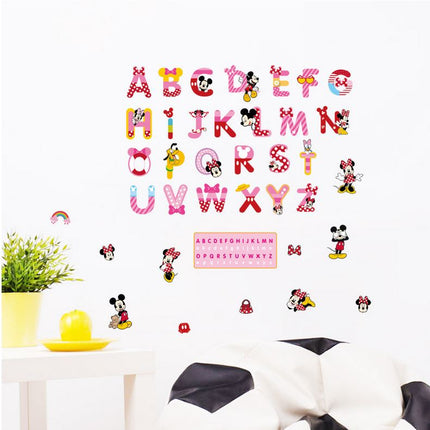 Mickey A - Z Colorful letters Alphabet Kids Wall Stickers Removable Art DIY Decal - Go2buy Australia