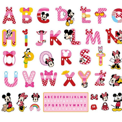 Mickey A - Z Colorful letters Alphabet Kids Wall Stickers Removable Art DIY Decal - Go2buy Australia