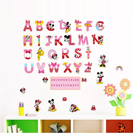 Mickey A - Z Colorful letters Alphabet Kids Wall Stickers Removable Art DIY Decal - Go2buy Australia