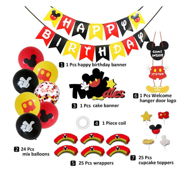 Mickey Mouse Helium Foil Balloons Happy Birthday Set Kids Party Decorations - Go2buy Australia