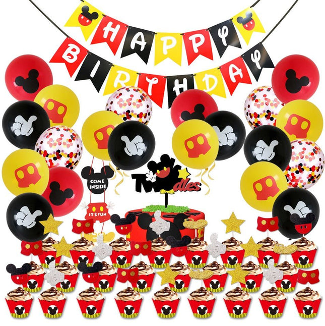 Mickey Mouse Helium Foil Balloons Happy Birthday Set Kids Party Decorations - Go2buy Australia
