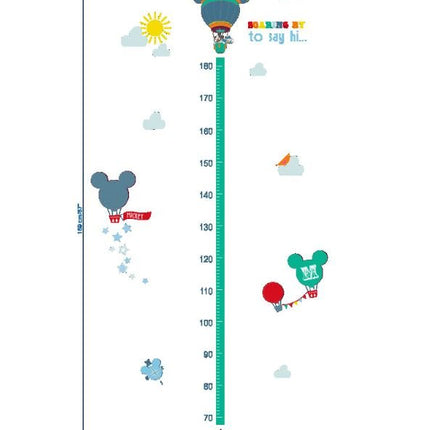 Mickey Mouse Inspired Hot Air Balloon Growth Chart - Whimsical Height Ruler Wall Sticker for Kids Playroom & Nursery Decor - Go2buy Australia