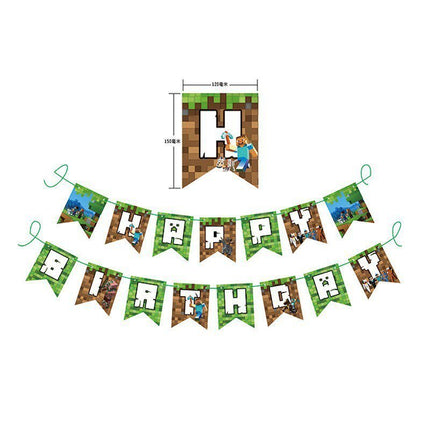 Minecraft Birthday Balloon Set Party Decorations Banner Kids Game Theme Kit - Go2buy Australia