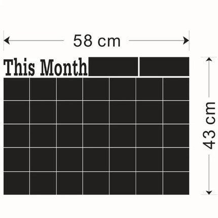 Monthly Chalkboard Calendar Wall Sticker with White Liquid Chalk Pens - Go2buy Australia