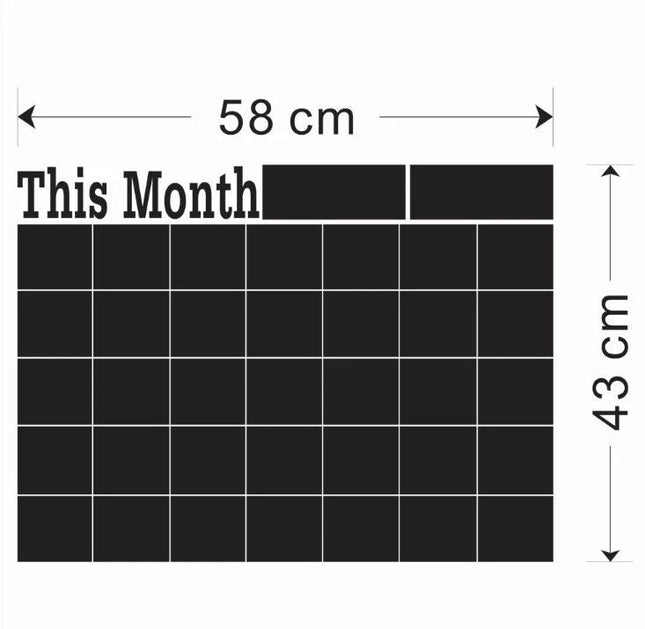 Monthly Chalkboard Calendar Wall Sticker with White Liquid Chalk Pens - Go2buy Australia
