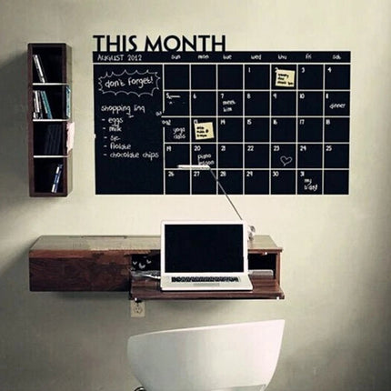 Monthly Chalkboard Calendar Wall Sticker with White Liquid Chalk Pens - Go2buy Australia