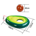 Giant Inflatable Avocado With Ball Swimming Float Raft Lounge Toy Bed Pool Fun