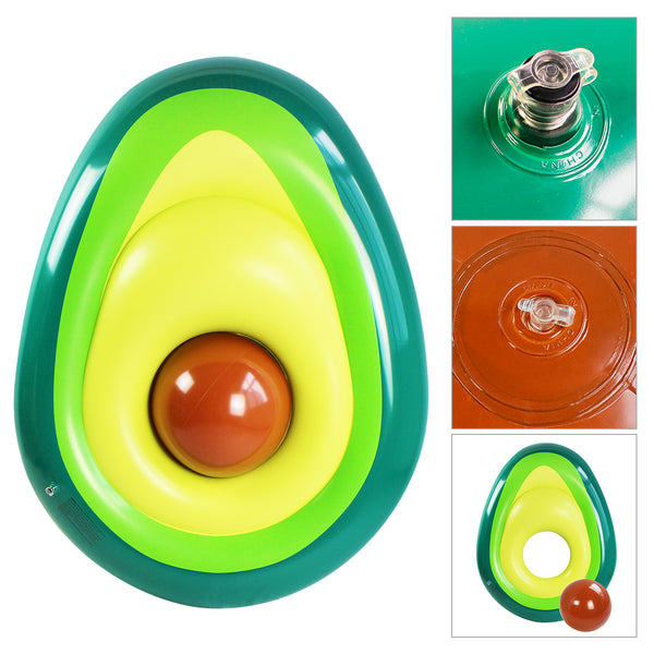 Giant Inflatable Avocado With Ball Swimming Float Raft Lounge Toy Bed Pool Fun