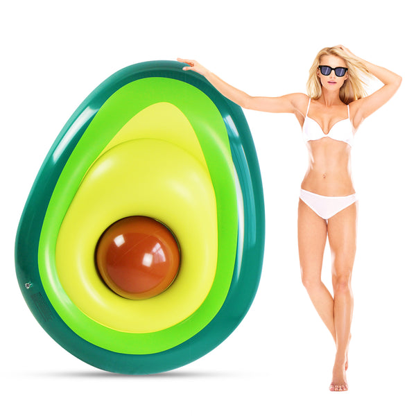 Giant Inflatable Avocado With Ball Swimming Float Raft Lounge Toy Bed Pool Fun