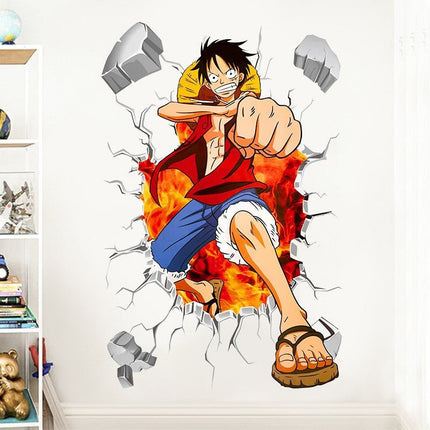 One Piece Monkey D. Luffy 3D Broken Wall Sticker - Go2buy Australia
