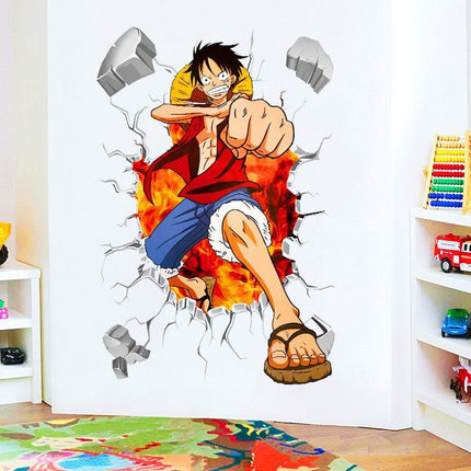 One Piece Monkey D. Luffy 3D Broken Wall Sticker - Go2buy Australia