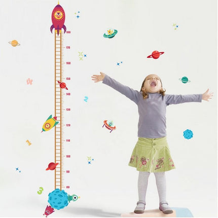 Outer Space Rocket Height Chart Wall Sticker - Galaxy Planets Growth Tracker Decal for Boys Bedroom - Go2buy Australia
