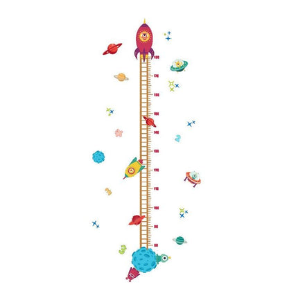 Outer Space Rocket Height Chart Wall Sticker - Galaxy Planets Growth Tracker Decal for Boys Bedroom - Go2buy Australia