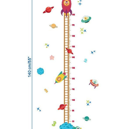 Outer Space Rocket Height Chart Wall Sticker - Galaxy Planets Growth Tracker Decal for Boys Bedroom - Go2buy Australia