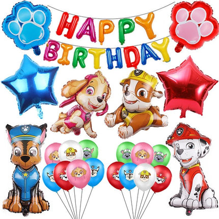 Paw Patrol Chase Marshal Rubble Foil Balloon Kids Birthday Party Decoration Set - Go2buy Australia