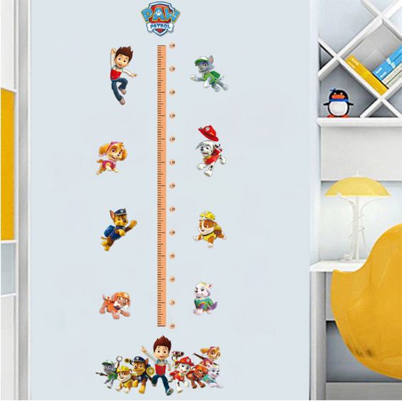 PAW Patrol Kids Growth Chart Height Ruler Wall Sticker - Chase, Marshall & Skye Decals for Boys & Girls Bedroom Decor - Go2buy Australia