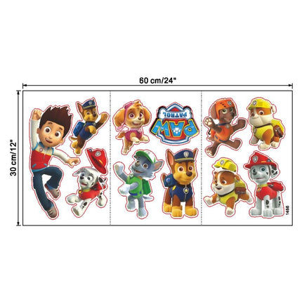 PAW Patrol Mini Character Wall Stickers Set - Chase, Marshall & Skye Small Decals for Kids Bedroom Furniture & Wall Decor - Go2buy Australia