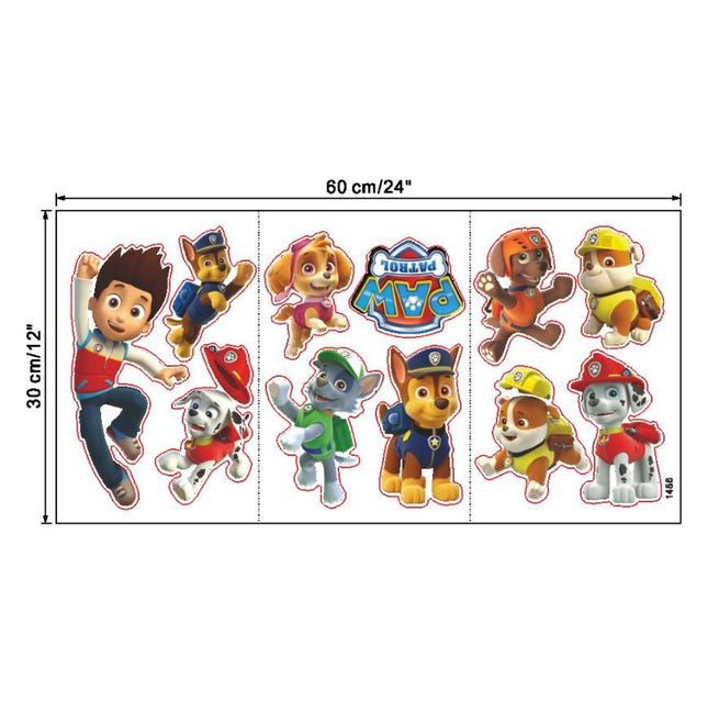 PAW Patrol Mini Character Wall Stickers Set - Chase, Marshall & Skye Small Decals for Kids Bedroom Furniture & Wall Decor - Go2buy Australia