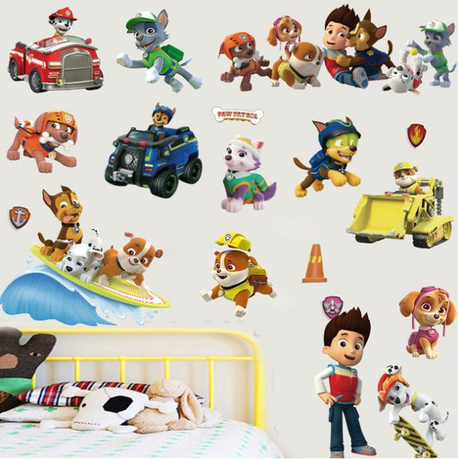 PAW Patrol Ultimate Character Wall Stickers Set - Chase, Marshall, Skye & Vehicles Decals for Kids Playroom Decor - Go2buy Australia