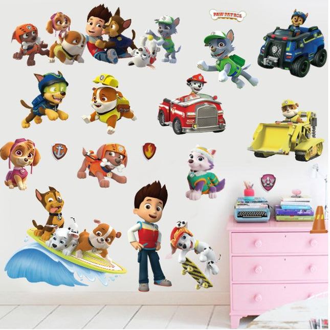 PAW Patrol Ultimate Character Wall Stickers Set - Chase, Marshall, Skye & Vehicles Decals for Kids Playroom Decor - Go2buy Australia