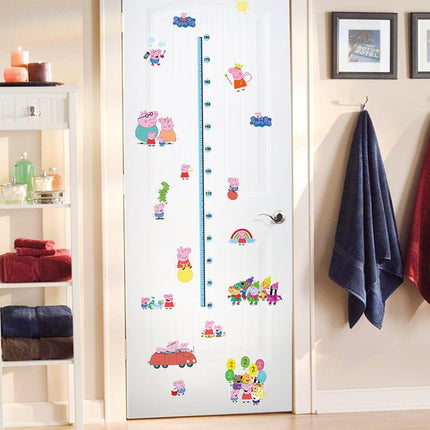 Peppa Pig Family Kids Height Chart Wall Sticker - George & Friends Growth Tracker Decal for Nursery - Go2buy Australia