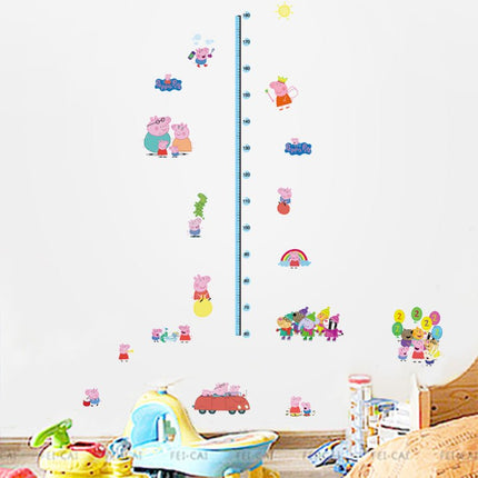Peppa Pig Family Kids Height Chart Wall Sticker - George & Friends Growth Tracker Decal for Nursery - Go2buy Australia