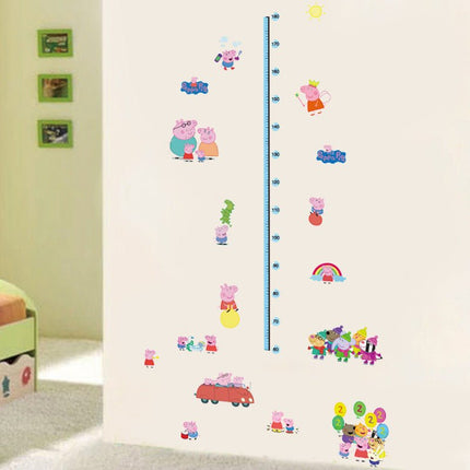 Peppa Pig Family Kids Height Chart Wall Sticker - George & Friends Growth Tracker Decal for Nursery - Go2buy Australia