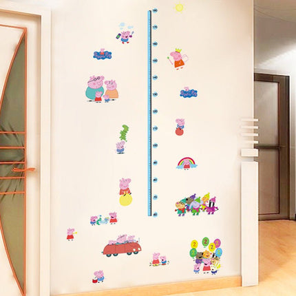 Peppa Pig Family Kids Height Chart Wall Sticker - George & Friends Growth Tracker Decal for Nursery - Go2buy Australia