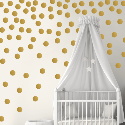 Polka Dot Gold Circle Wall Stickers – Removable Polka Dot Decals - Go2buy Australia